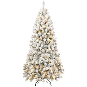 The 5-foot Pre-installed Flocked Christmas Tree Comes With 498 Memory Line Tips And Is Illuminated By 200 Warm Incandescent Lights