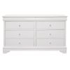 Traditional Design Bedroom Furniture 1pc Dresser of 6x Drawers Faux Alligator Embossed Fronts White Finish Wooden Furniture