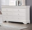 Traditional Design Bedroom Furniture 1pc Dresser of 6x Drawers Faux Alligator Embossed Fronts White Finish Wooden Furniture