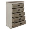 Transitional 1pc Chest with Storage Drawers Classic Shape Two-Tone Look Bedroom Furniture