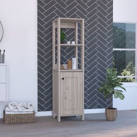 Arctic Linen Cabinet; With Four Shelves; Single Door Cabinet (Color: light gray)