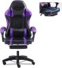 Video Game Chairs for Adults, PU Leather Gaming Chair with Footrest, 360°Swivel Adjustable Lumbar Pillow Gamer Chair