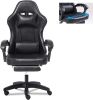 Video Game Chairs for Adults, PU Leather Gaming Chair with Footrest, 360°Swivel Adjustable Lumbar Pillow Gamer Chair