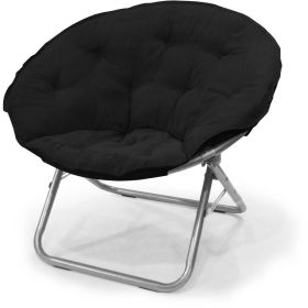 Large Super Soft Microsuede 30" Adult Saucer Chair (Color: Black)