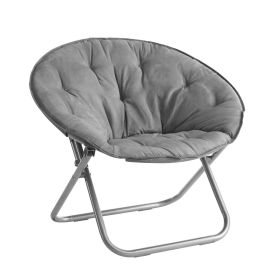 Large Super Soft Microsuede 30" Adult Saucer Chair (Color: Gray)