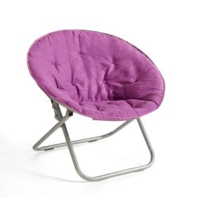 Large Super Soft Microsuede 30" Adult Saucer Chair (Color: Purple)