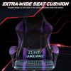 Video Game Chairs for Adults, PU Leather Gaming Chair with Footrest, 360°Swivel Adjustable Lumbar Pillow Gamer Chair