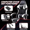 Video Game Chairs for Adults, PU Leather Gaming Chair with Footrest, 360°Swivel Adjustable Lumbar Pillow Gamer Chair
