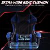 Video Game Chairs for Adults, PU Leather Gaming Chair with Footrest, 360°Swivel Adjustable Lumbar Pillow Gamer Chair